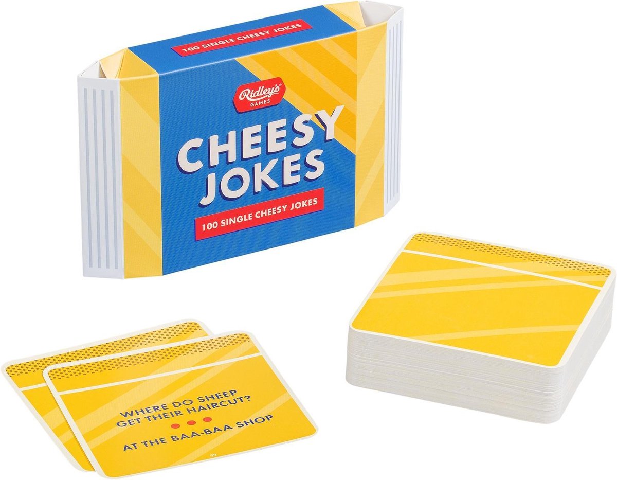 Ridleys Games Cheesy Jokes 12 X 8 Cm Geel/blauw 100 Stuks